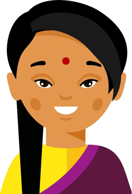 Vector illustration of avatar india woman man boy girl people