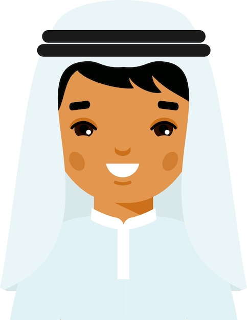 Vector vector illustration of avatararabian children in national costumes arabic in flat style