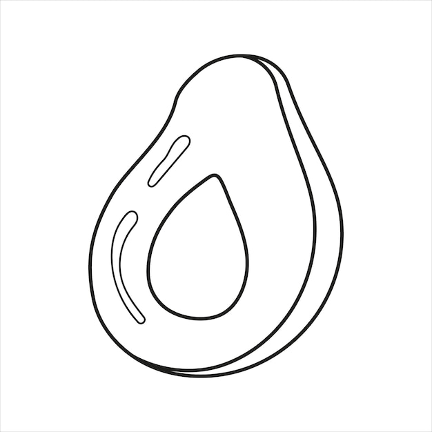 Vector illustration of avocado in doodle style