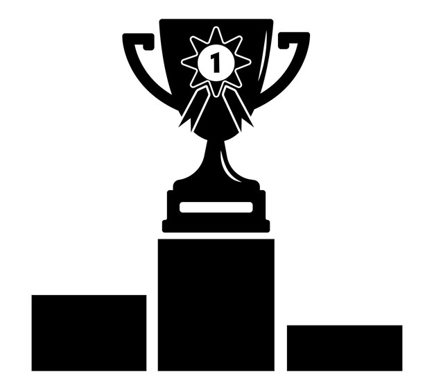 vector illustration of award cup on transparent background