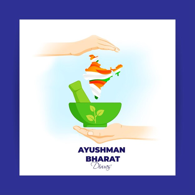 Vector vector illustration for ayushman bharat diwas means blessed india day