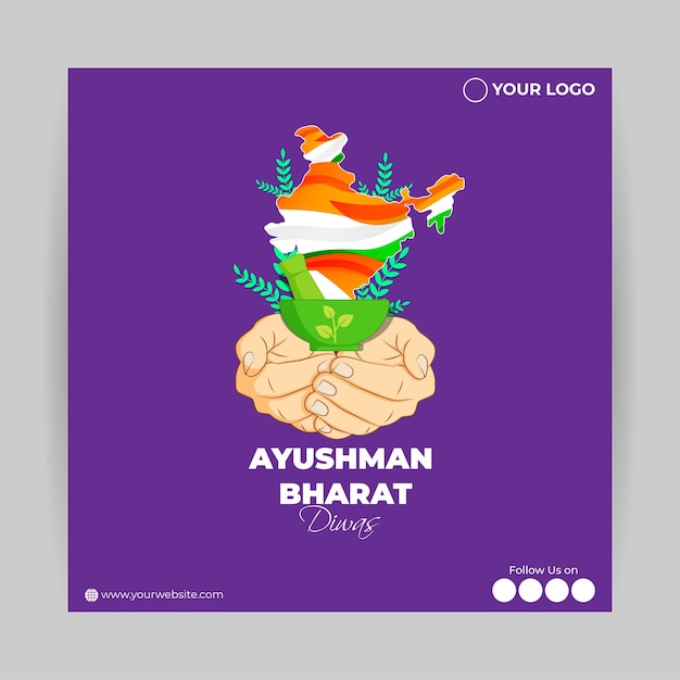 Vector illustration for Ayushman Bharat Diwas means blessed India day