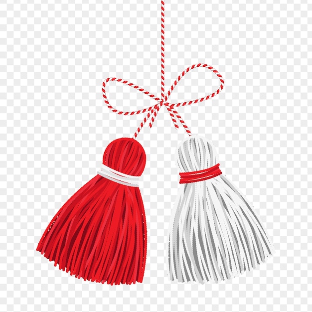 vector illustration of baba marta doll on transparent background