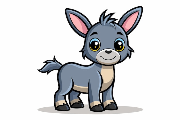 Vector vector illustration of baby donkey cartoon