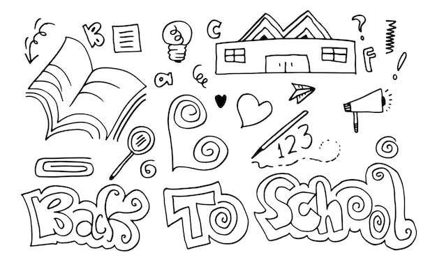 Illustrazione vettoriale di ritorno a scuola buono per carta da imballaggio e sfondi per siti web