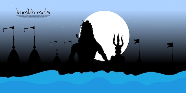 Vector illustration of a background for kumbh mela means kumbh festival.