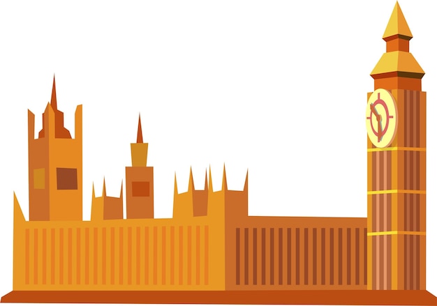 Vector vector illustration background landscape building london big ben on white background