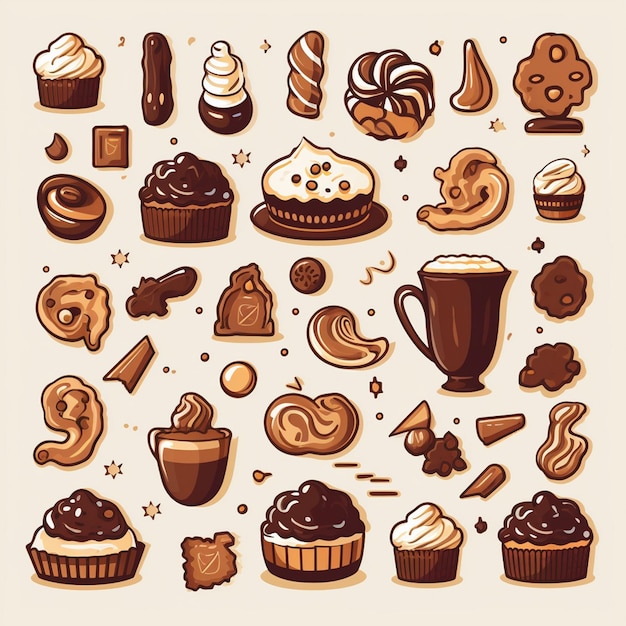 Vector vector illustration background sweet dessert design food tasty chocolate art graphic