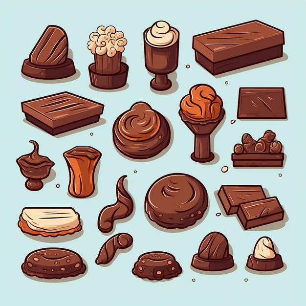 Illustrazione vettoriale sfondo dolce dessert design cibo gustoso cioccolato arte grafica