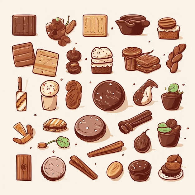 Vector vector illustration background sweet dessert design food tasty chocolate art graphic