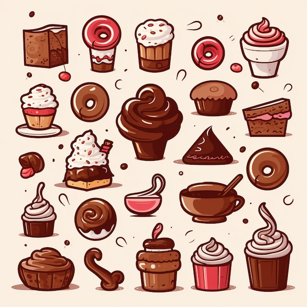 Vector vector illustration background sweet dessert design food tasty chocolate art graphic
