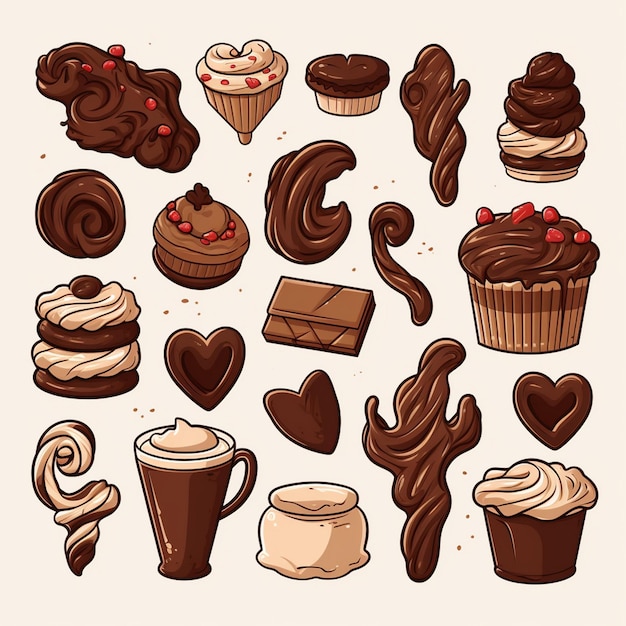 Vector vector illustration background sweet dessert design food tasty chocolate art graphic