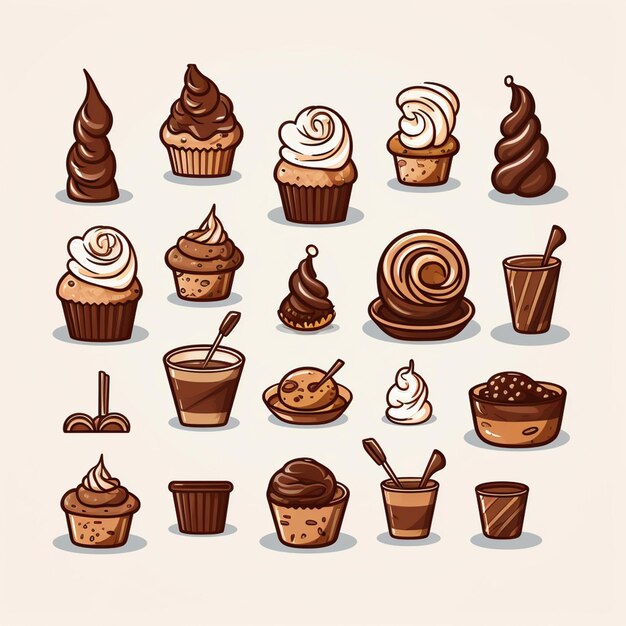 Vector vector illustration background sweet dessert design food tasty chocolate art graphic