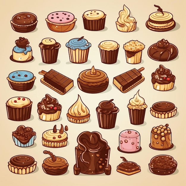 vector illustration background sweet dessert design food tasty chocolate art graphic