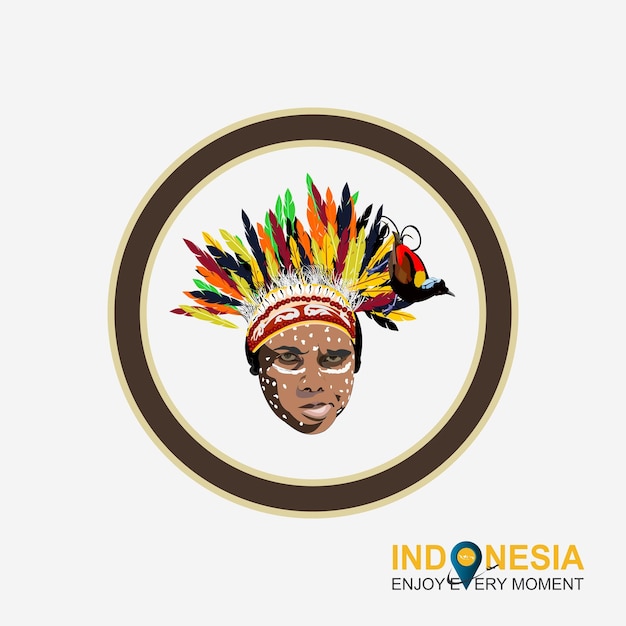 Vector vector illustration of the badge of the asmat tribe in papua