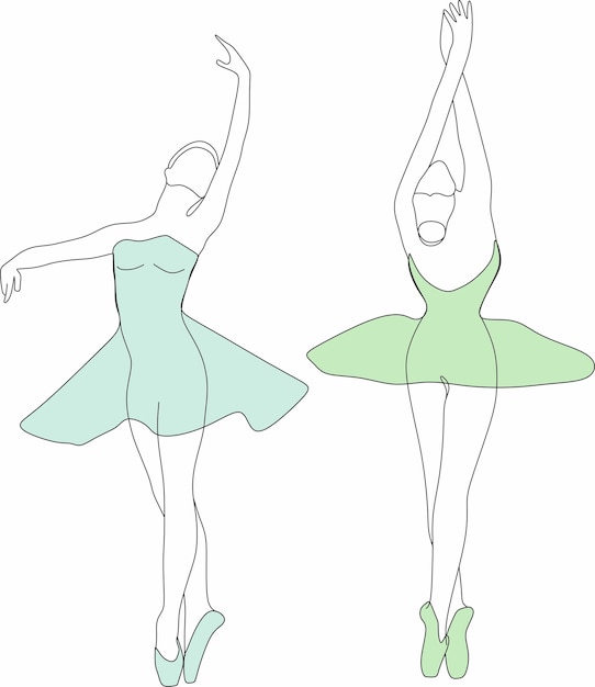 Vector vector illustration of ballerina allet