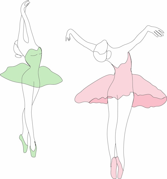 Vector vector illustration of ballerina allet