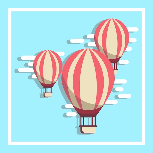 Vector vector illustration of balloons on a blue background