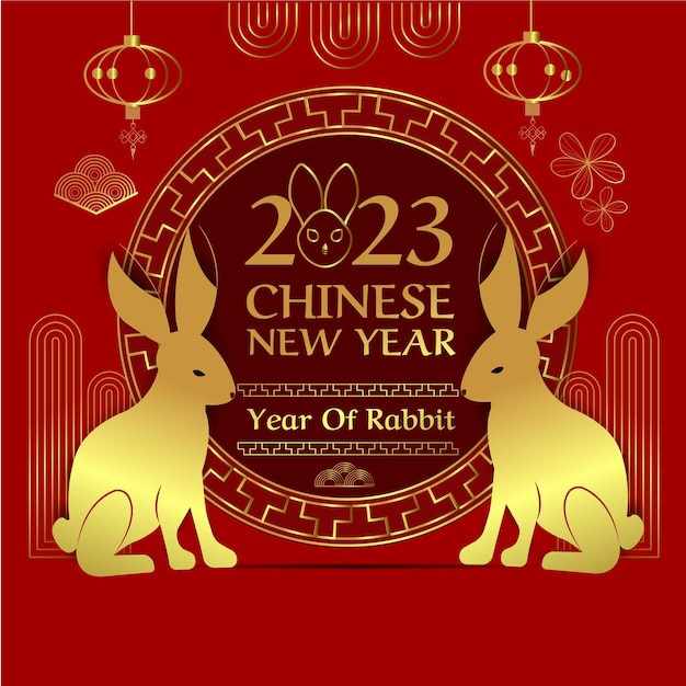 Vector illustration banner Chinese new year of rabit