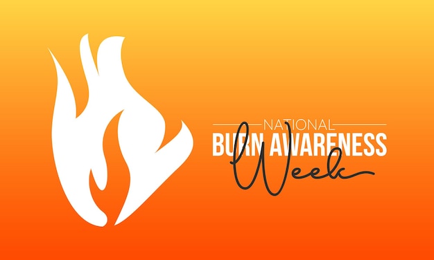 2월 5일에 관찰된 Burn Awareness Week의 벡터 일러스트레이션 배너 디자인 템플릿 개념
