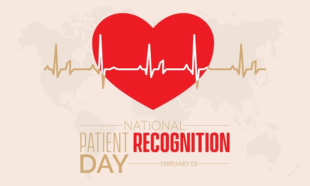 2월 3일에 관찰된 National Patient Recognition Day의 벡터 일러스트레이션 배너 디자인 템플릿 개념