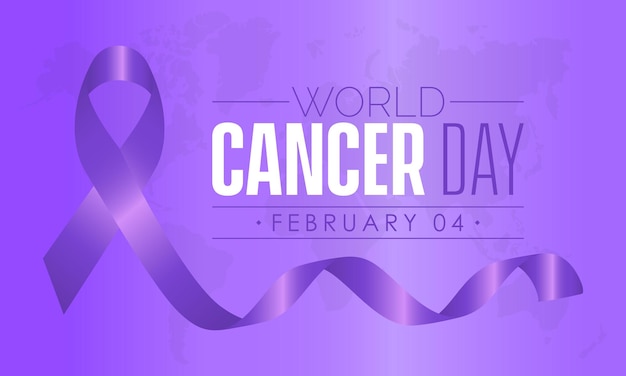 Concetto di modello di progettazione di banner di illustrazione vettoriale della giornata mondiale contro il cancro osservata il 4 febbraio