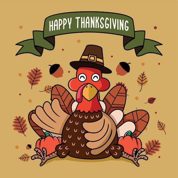 vector illustration of banner design for thanksgiving celebration