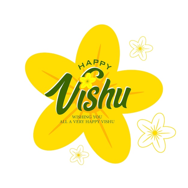 Векторная иллюстрация баннера для типографского дизайна Happy Vishu