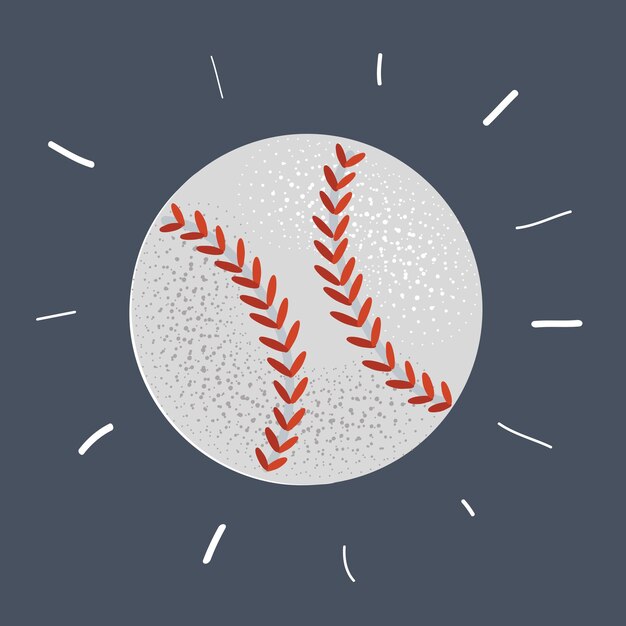 Vector illustration of Baseball ball isolated on dark