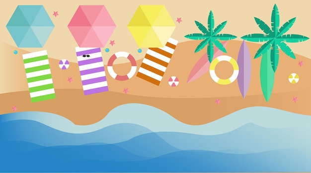 Vector illustration of beach landscape