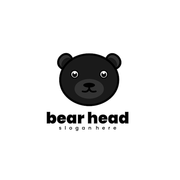 Векторная иллюстрация градиент головы медведя красочный