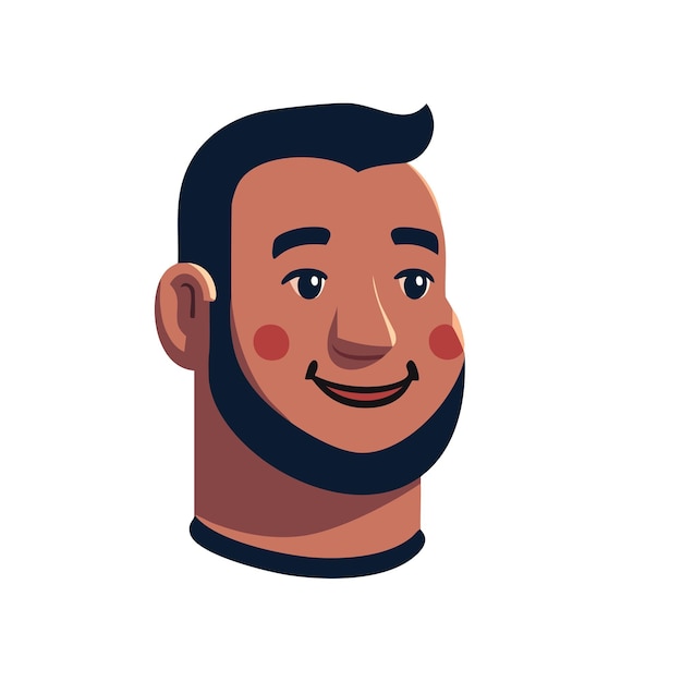 Vector illustration of a bearded man