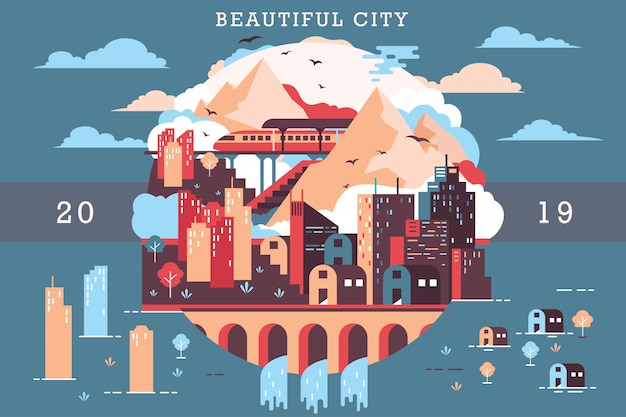 Vector illustration of beautiful city