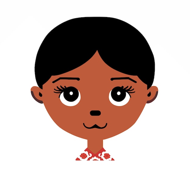 Vector vector illustration of beautiful cute little indian girl face on white background