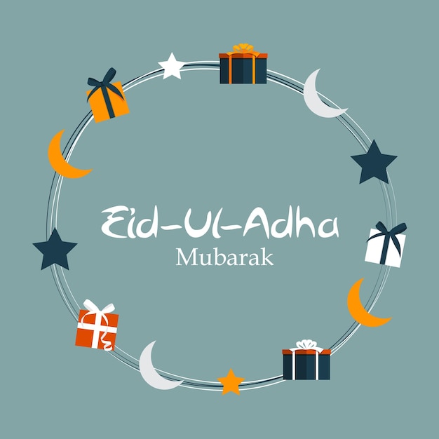 Vector illustration of beautiful greeting card design 'eid adha' (festival of sacrifice) eps10