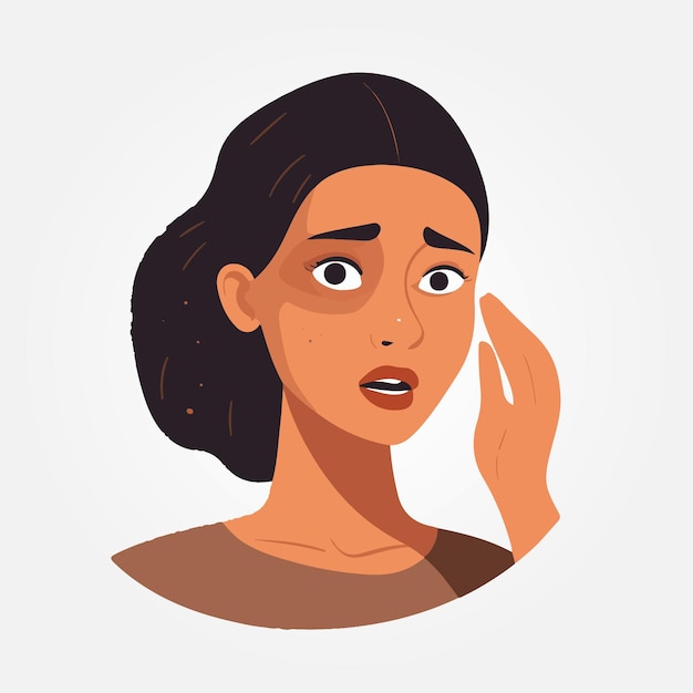 vector illustration beautiful woman with impressed expression