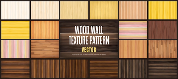 Vector Illustration beauty Wood Wall Floor Texture Pattern Background collection set.