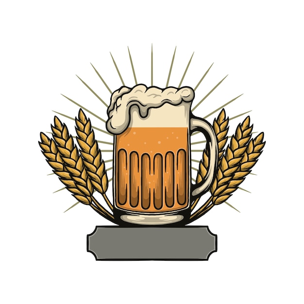 Vector illustration of beer in a glass oktoberfest