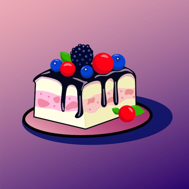 ベリーケーキのベクトルイラスト