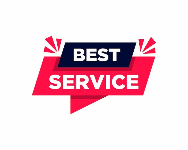 Vector Illustration Best Service Arrow Label Best service speech bubble