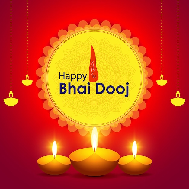 Bhai Dooj 인사말의 벡터 일러스트 레이 션