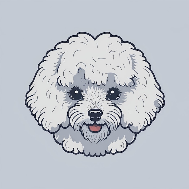 Illustrazione vettoriale dell'icona della testa di un cane bichon frise