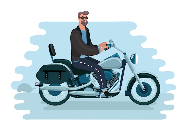 Vector vector illustration of biker rides a bike