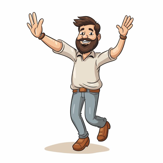 A vector illustration of a bill with hands and feet cartoon style walking happily expressive