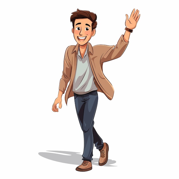 a vector illustration of a bill with hands and feet cartoon style walking happily expressive