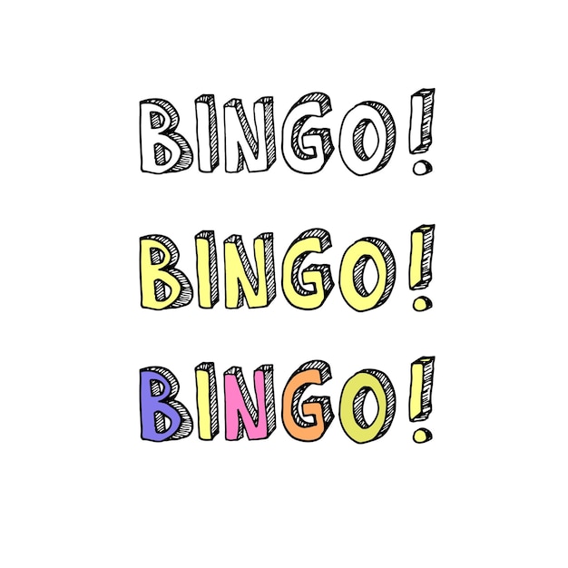 Vector vector illustration of bingo inscription vector lettering