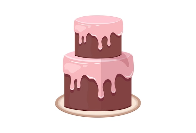 Vector illustration of birthday cake