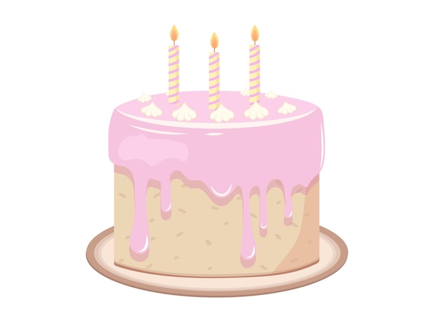 Vector illustration of birthday cake