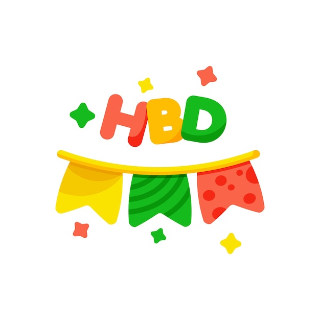 Vector illustration Birthday flag design illustration design