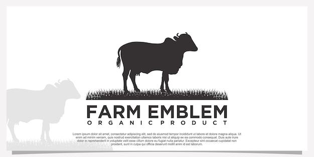 Illustrazione vettoriale black angus logo design template cow farm logo design vettore premium parte 2